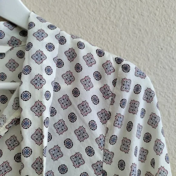 H&M Patterned Blouse with Ties Size 2 - Picture 5 of 16